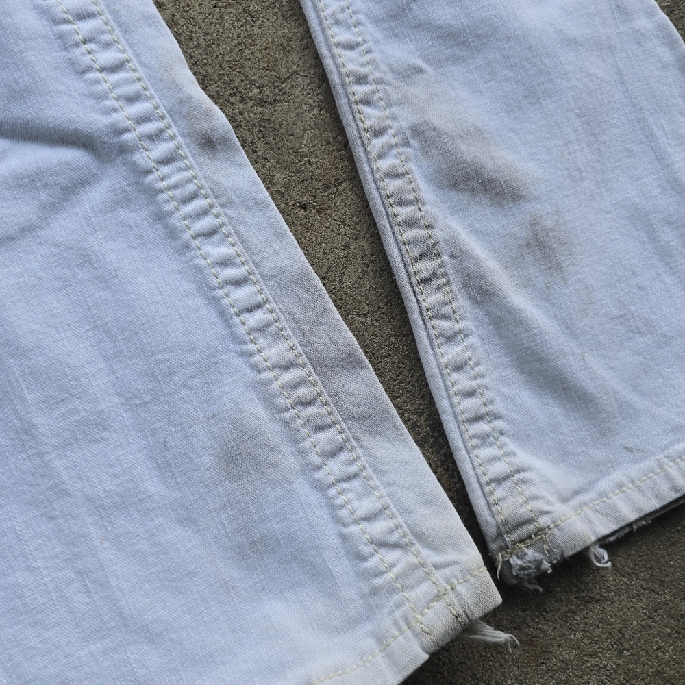 y2k miss me flap pocket white flare Low-Rise jeans bling 25 Flawed - Picture 2 of 9